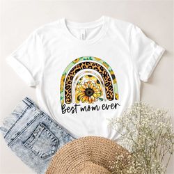 best mom ever shirt, mom shirt, mama t-shirt, mother's day shirt, mom life shirt, sunflower leopard mom tee