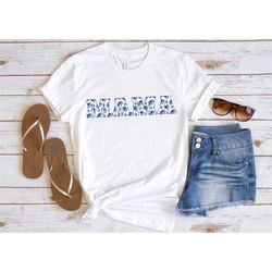 mama embroidered blue floral applique shirt, simple mama shirts, gift for mom, mother day shirt