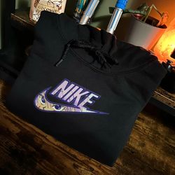 nike x killua embroidered sweatshirt, anime embroidered sweatshirt, anime custom embroidered sweatshirt, anime custom
