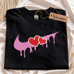 sweetheart nike embroidered sweatshirt, couple embroidered sweatshirt, valentine embroidered hoodie, valentine gift