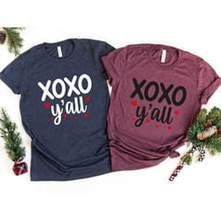 xoxo y'all shirt, valentine shirt, valentines day shirts for women, cute heart t-shirt, couple shirt, cute love shirt, x