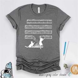 cat music sheets shirt, music shirt, cat shirt, musician shirt, cat and music notes, marching band shirt, orchestra shir