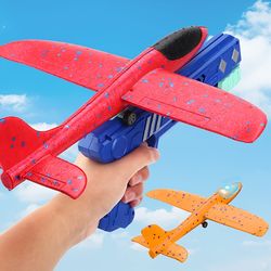 Foam Plane Launcher Catapult Airplane Gun Toy Children Outdoor Game