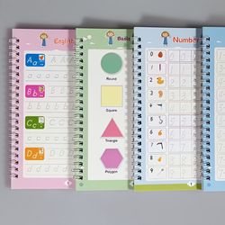 Reusable Learning Math English Letter Practice Toy Calligraphy Book Drawing Copybook Numbers Education For Kids