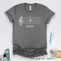 music shirt, quarter rest fermata shirt, funny musician shirt, music gift, marching band shirt, orchestra shirt, shh fer
