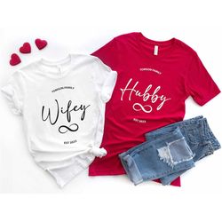 wifey hubby last name & est. year personalized, honeymoon shirts,couples shirt,honeymoon shirt, unisex short sleeve shir