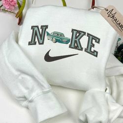 nike x car embroidered sweatshirt, brand custom embroidered sweatshirt, custom brand embroidered crewneck, brand custom