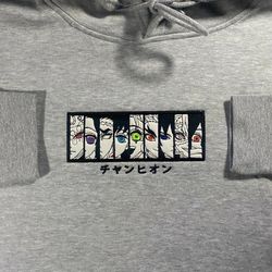 demon slayers embroidered sweatshirt, anime embroidered sweatshirt, anime embroidered crewneck, custom anime embroidered