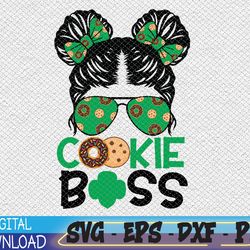 Scout Cookie Boss Girls Kidlife Messy Bun Sunglasses Svg, Eps, Png, Dxf, Digital Download