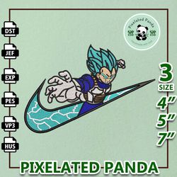 nike x vegeta embroidery design file, dragon ball anime embroidery design, machine embroidery design file, instant downl