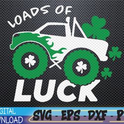loads of luck svg, st patrick's day monster truck svg, shamrock truck svg, lucky clover svg, kids st patricks svg, boys