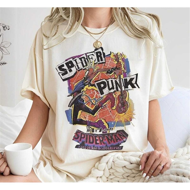 Camisetas Graciosas Hombre Camiseta Marvel Spider-Man Spider-Punk