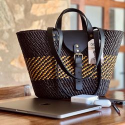 afrilux brown tote bag