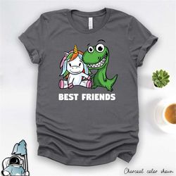 unicorn and t-rex shirt, best friends shirt, friend gift, unicorn shirt, dinosaur shirt, t-rex shirt, unicorn and dinosa