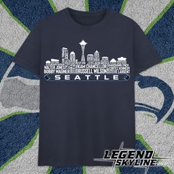 Seattle Football Team All Time Legends, Seattle City Skyline shirt