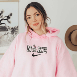 bunny and lola cartoon embroidery sweatshirt, valentine cartoon couple embroidery sweatshirt, matching couple