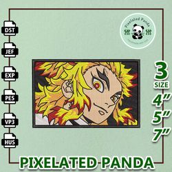 rengoku embroidery design file, demon slayer anime embroidery design, machine embroidery design file, instant download
