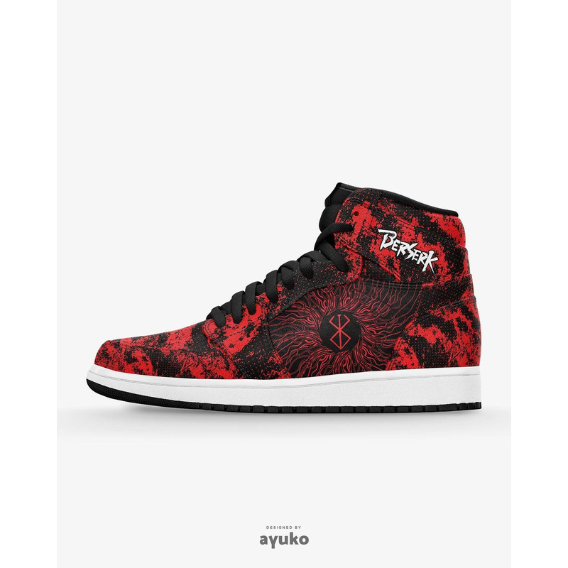 Berserk Blood Splatter Air JD1 Shoes, Berserk Blood Splatter Air Jordan 1 Shoes