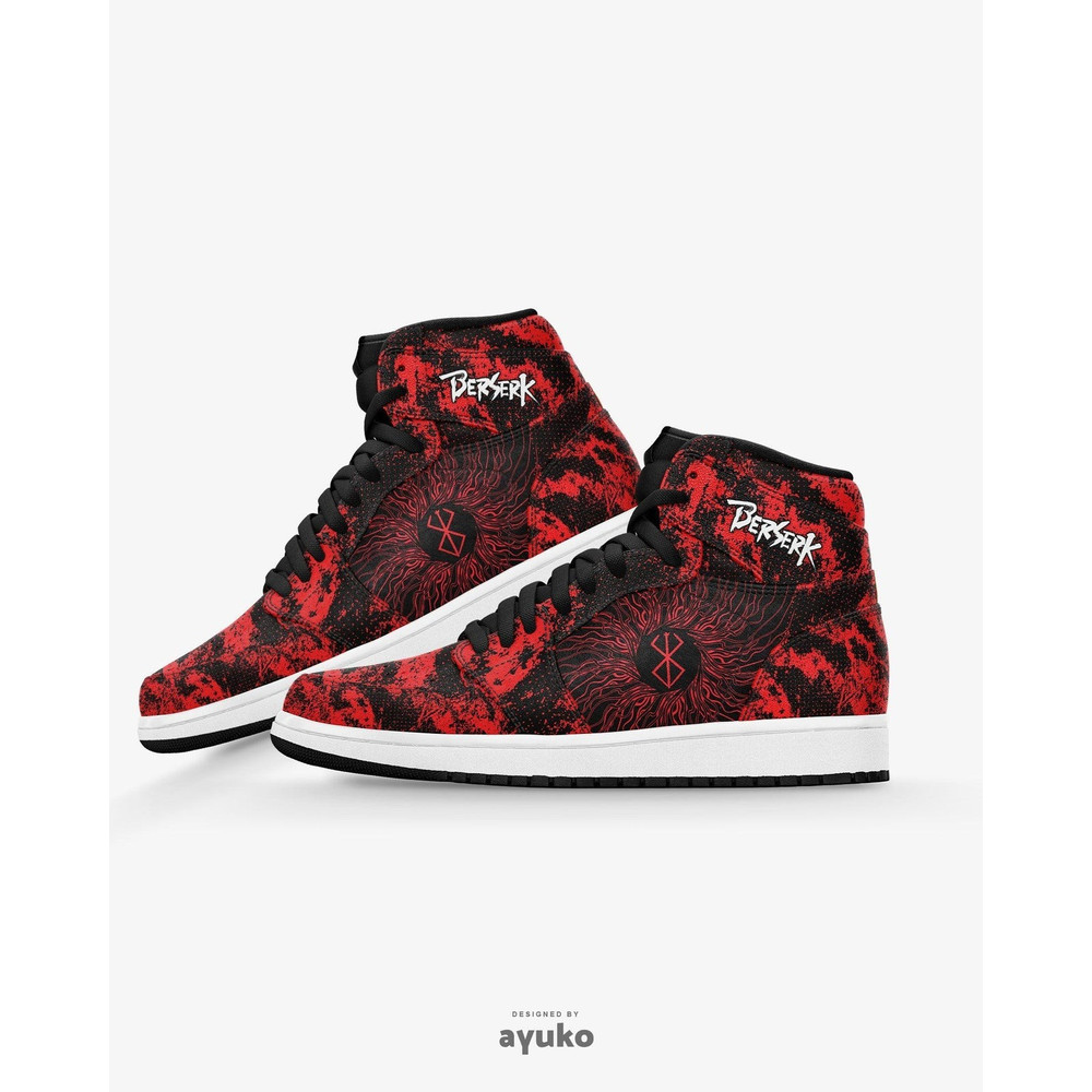 Berserk Blood Splatter Air JD1 Shoes, Berserk Blood Splatter Air Jordan 1 Shoes