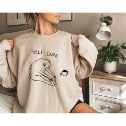 self care sweatshirt, funny frog shirt, self love shirt, self respect, frog lover gift, yoga shirt, funny gym shirt for