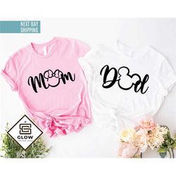 disney mom and dad shirt, minnie mom gift shirt, mickey dad shirt, disney family shirt, disney vacation shirt, minnie an