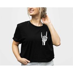 skeleton hand shirt, halloween shirt, skeleton rock shirt, halloween skeleton t-shirt, skeleton hand halloween, hallowee