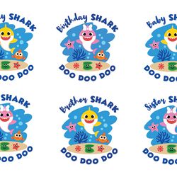 birthday shark bundle doo doo doo svg, birthday svg, shark birthday svg, baby shark birthday svg digital download