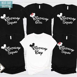 disney birthday boy shirt, birthday squad shirt, disney birthday party shirt, disney family shirt, mickey ears birthday