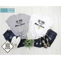 personalized 30th anniversary tee, anniversary gift shirt, wedding anniversary shirt, husband and wife shirt, wedding sh