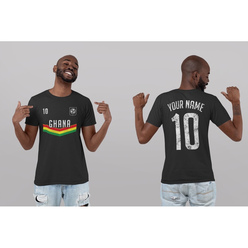 Ghana Soccer Shirt, Mens African Personalised Tee, Boys Black Stars Shirt, Ghanaian Gift #321 - 4.jpg