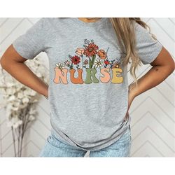 nurse shirt graduation gift for nurse gifts personalized rn sweater wildflowers registered nurse shirt nursing student g