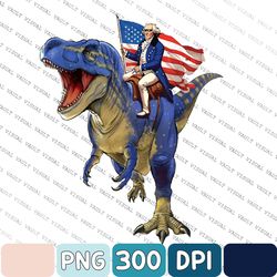 George-Washington Riding Dinosaur Png, Us Flag Png, 4th Of July Png, Freedom Png, Independence Day Png, For 4th Of July