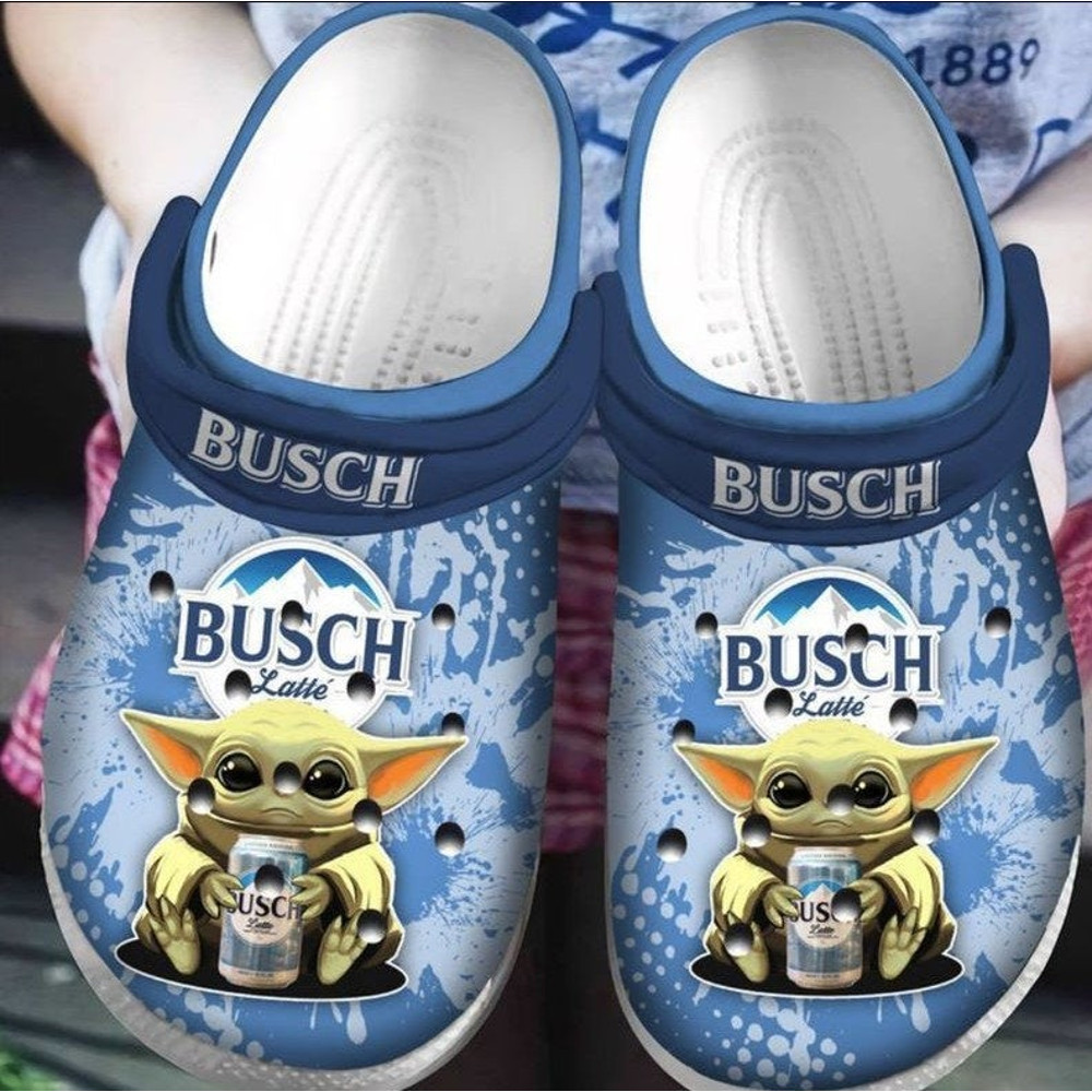 Baby Yoda Hug Busch Latte Crocband Crocs Clog Shoes.jpg