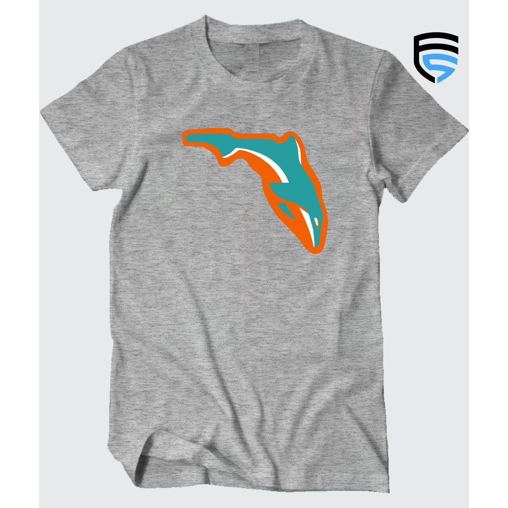 FLORIDA FINS  Miami Football themed Soft Ringspun Pre-Shrunk Cotton T-Shirt - 3.jpg