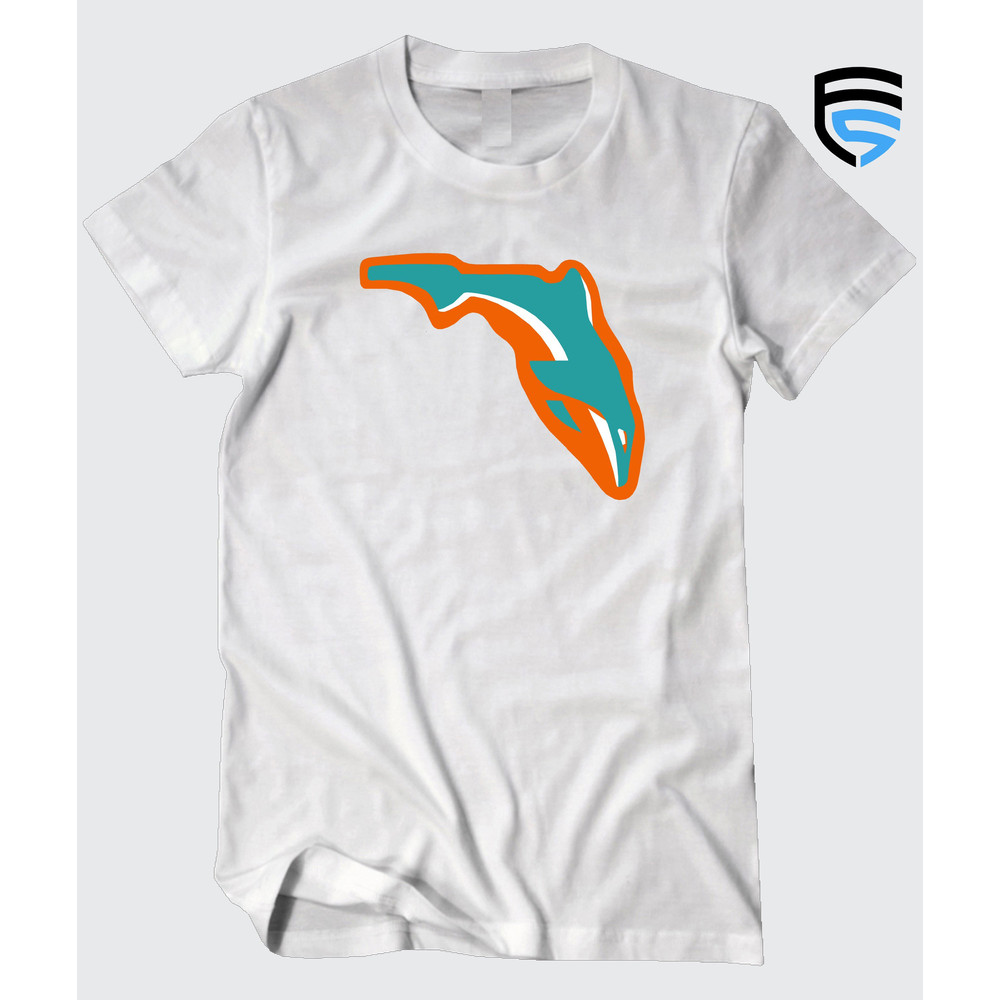 FLORIDA FINS  Miami Football themed Soft Ringspun Pre-Shrunk Cotton T-Shirt - 4.jpg