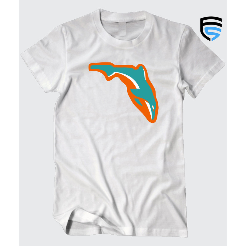 FLORIDA FINS  Miami Football themed Soft Ringspun Pre-Shrunk Cotton T-Shirt - 4.jpg