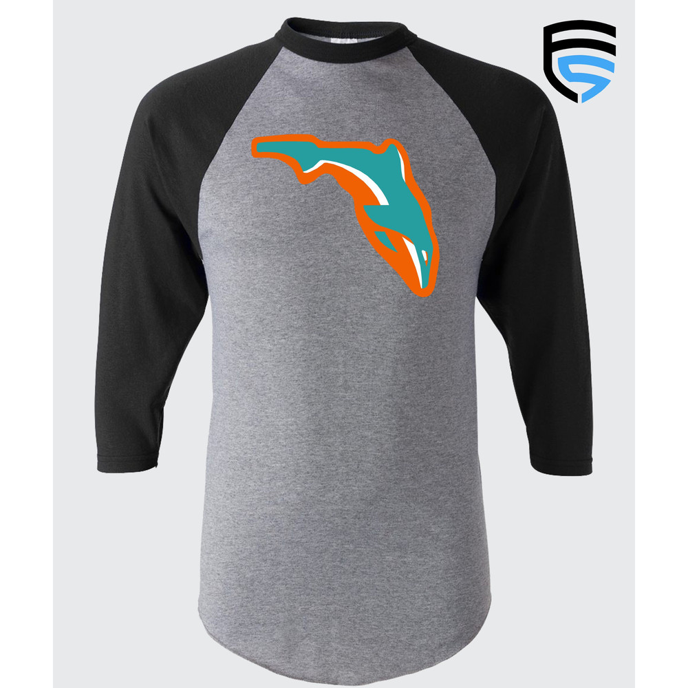 FLORIDA FINS  Miami Football themed Soft Ringspun Pre-Shrunk Cotton T-Shirt - 5.jpg
