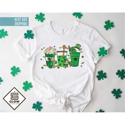 St Patrick's Coffee Shirt,St Patrick's Day Tee,Shamrock Shirt,Saint Patrick's Shirt,Lucky Latte Shirt,Four Leaf Clover S