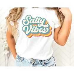 comfort colors retro salty vibes, vintage summere t-shirt, beach shirt, retro summer shirt, summer graphic shirt, womens
