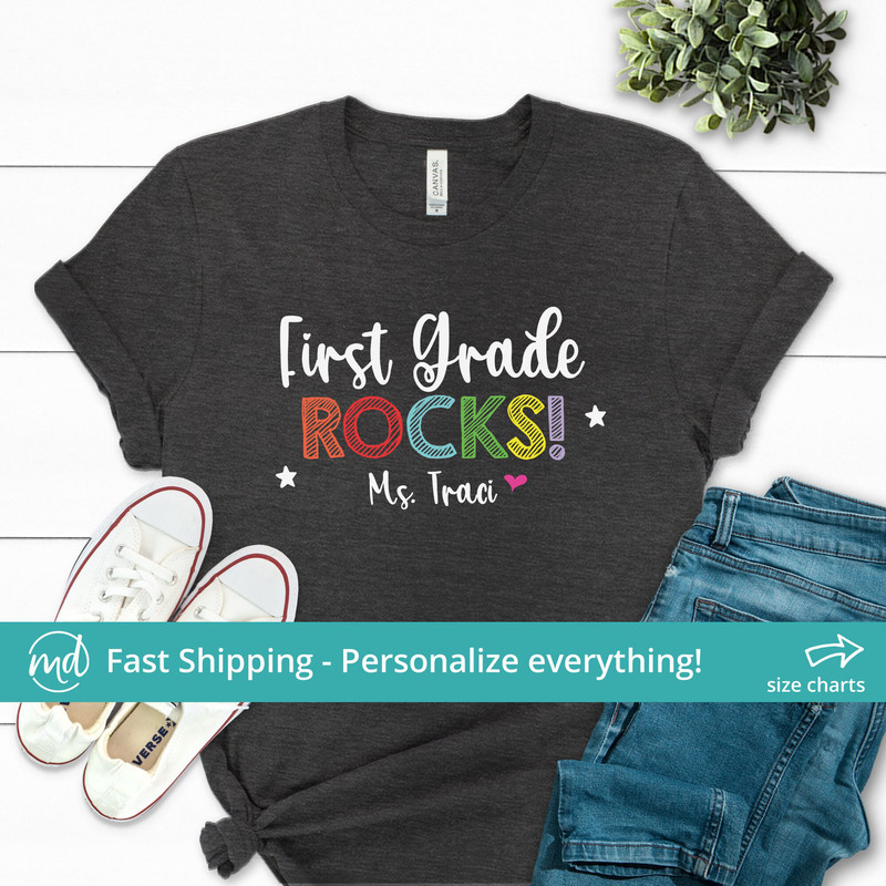 First Grade Rocks, Teacher Shirt 1st Grade Rocks, 1st Grade Teacher Shirt First Grade Teacher T Shirt, First Day of School Teacher Shirt - 1.jpg