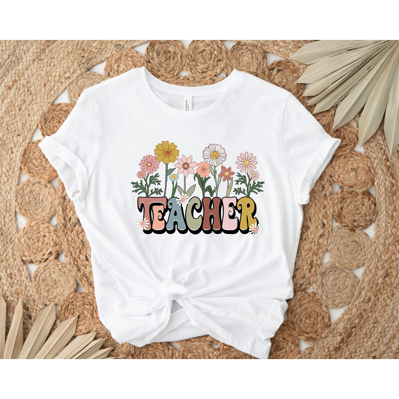 Floral Teacher Shirt, Teacher Appreciation Tee, Teacher Team Shirts, Personalized School, Teacher Gift, Customized Name Teacher Shirt - 2.jpg