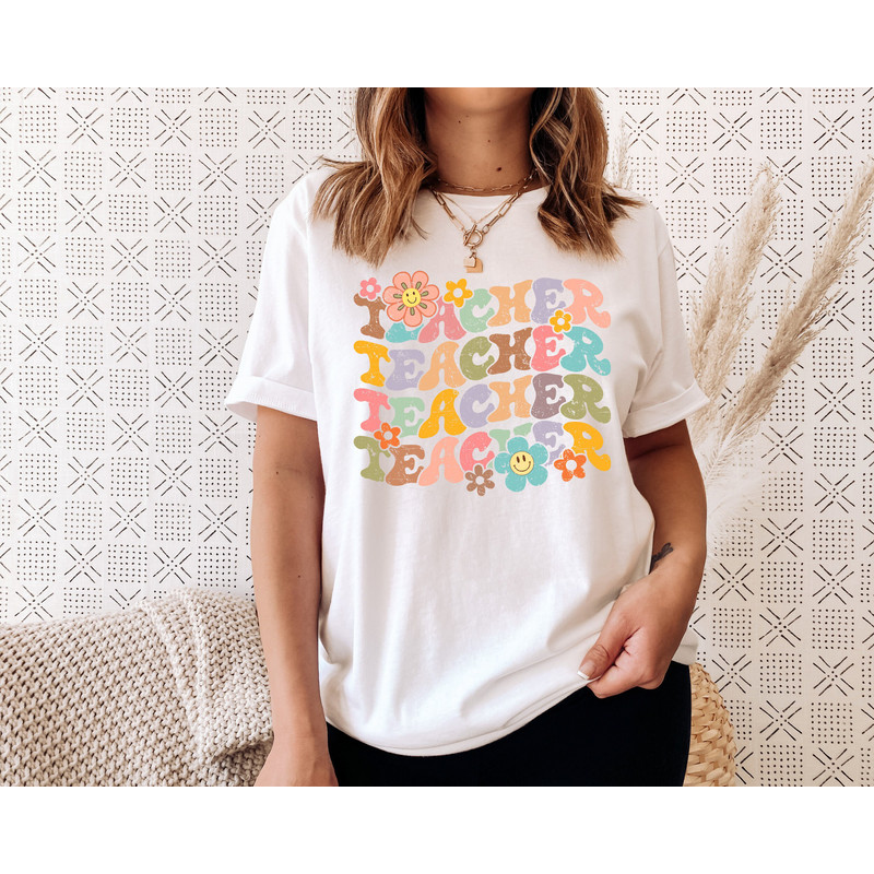 Groovy Teacher Shirt, Teacher Tees, Teacher Shirts, Teacher Clothes, Cute Teacher T-Shirt, Teacher Gift, Preschool Teacher, Gift for Teacher - 3.jpg