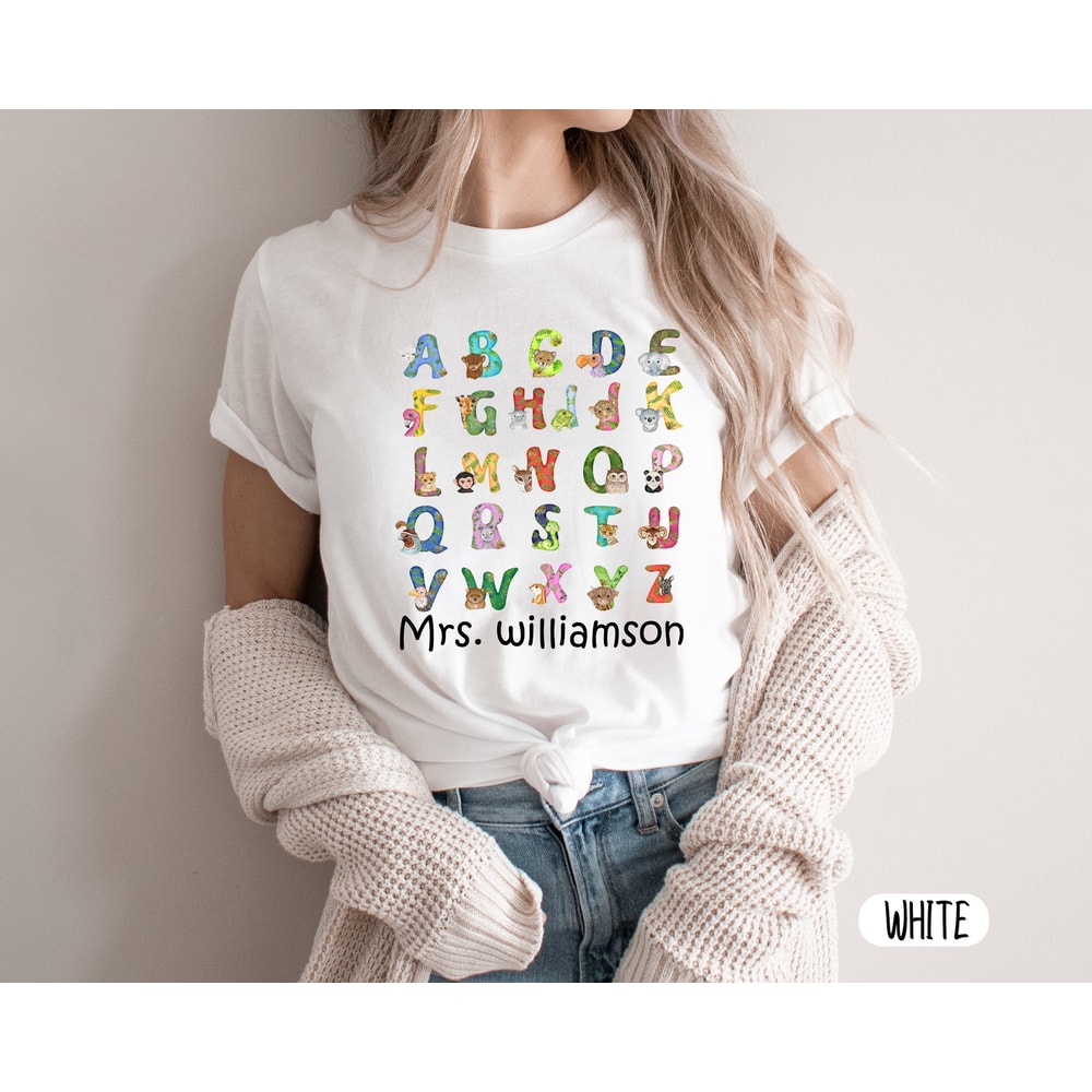 Kindergarten Teacher Shirt, Preschool Teacher Tshirt, Kinder Teacher Shirt, Alphabet shirt,ABC T-shirt Teacher Appreciation gift,Custom name - 3.jpg