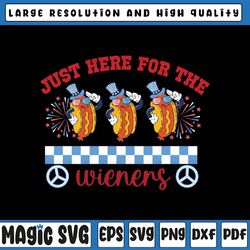 just here for the wieners for 4th of july png, funny hot dot png, independence day png, digital download