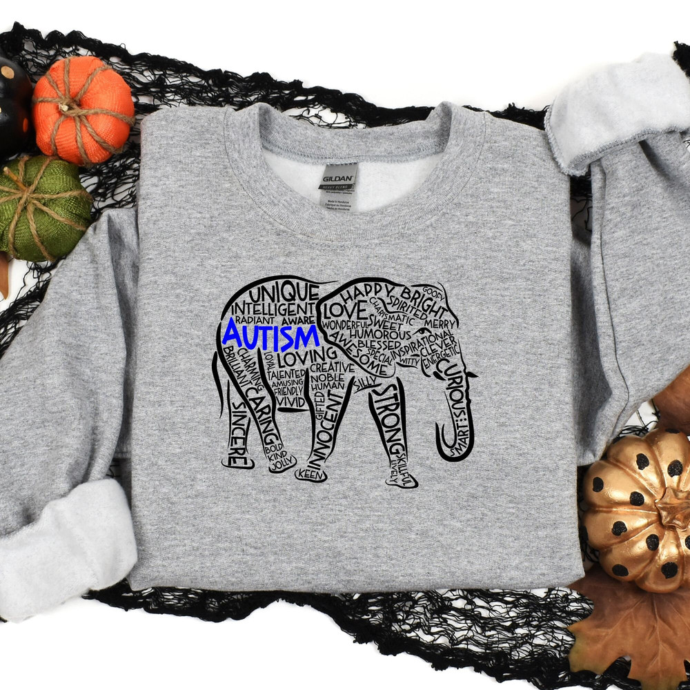 Autism Elephant Sweatshirt, Autism Support Shirt, Autism Awareness Tee, Autism T-shirt, Inclusion Sweatshirt, Autism Mom Shirt, Autism Dad - 6.jpg