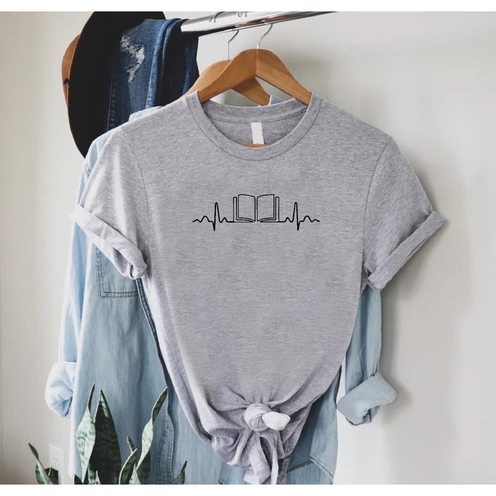 Book Lover Heartbeat Shirt, Bookworm Gift,Bookish Tshirt,Book Lover Student Teacher Tees,Cute Librarian Shirt,Reading Tshirt,Book Club Gifts - 6.jpg