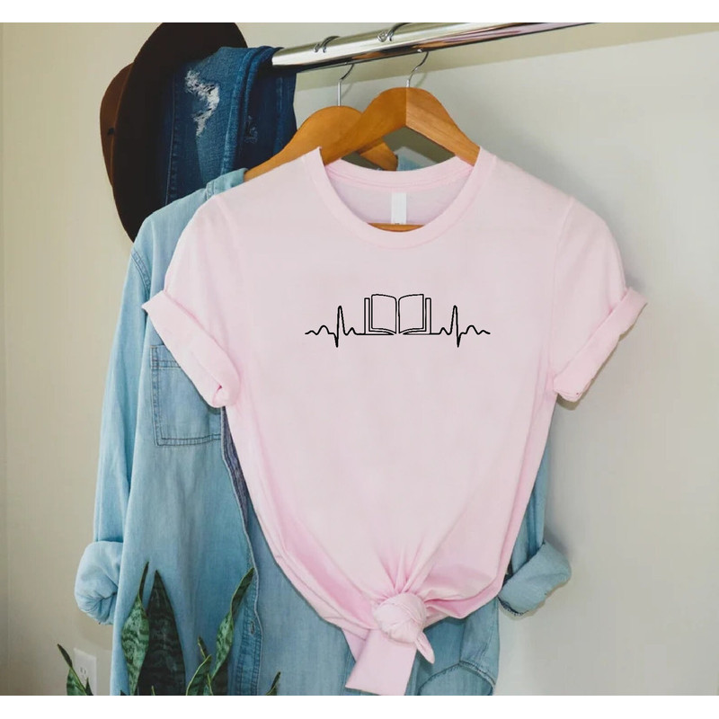 Book Lover Heartbeat Shirt, Bookworm Gift,Bookish Tshirt,Book Lover Student Teacher Tees,Cute Librarian Shirt,Reading Tshirt,Book Club Gifts - 8.jpg