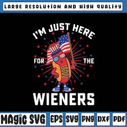 i'm just here for the wieners 4th of july patriotic hot dog svg, hot dog lover svg, independence day png, digital