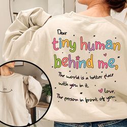 dear tiny humans behind me, teacher sweatshirt, inspirational teacher gift, teacher appreciation,aesthetic teacher sweat