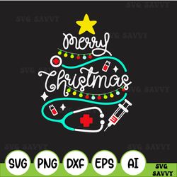 merry christmas svg, nurse christmas,nursing svg, doctor svg, doctor life, nurse life, stethoscope tree, digital